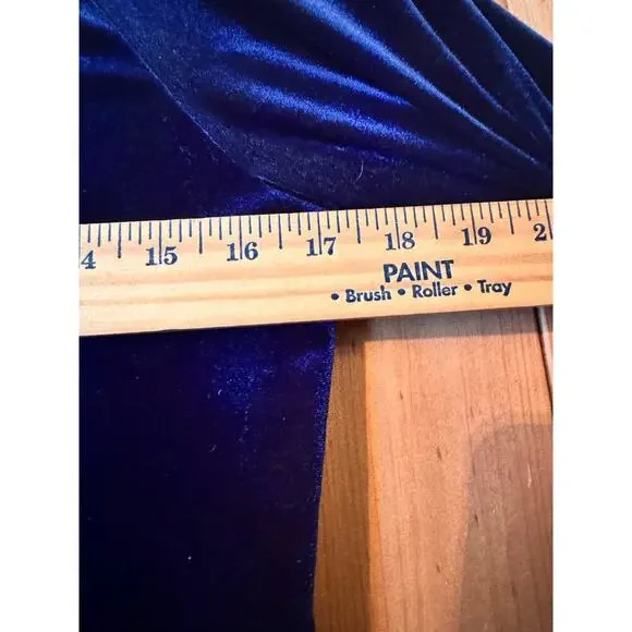 Sundance Royal Blue Velvet Lace Trim Long Sleeve Tunic Top Size S - Picture 4 of 5